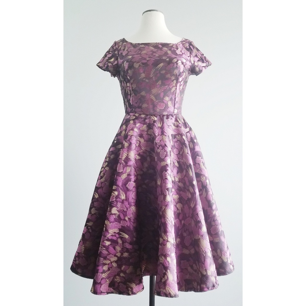 Shabby Apple Purple Cezanne Circle Skirt Dress